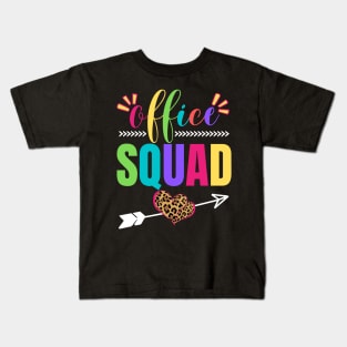 Office Squad Leopard School Secretary Clerk Administrative Kids T-Shirt